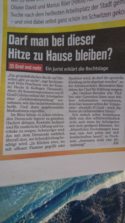 Rechtslage - Hitze im Bro